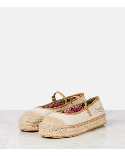 Jimmy Choo Pink Aciel Espadrille Slides