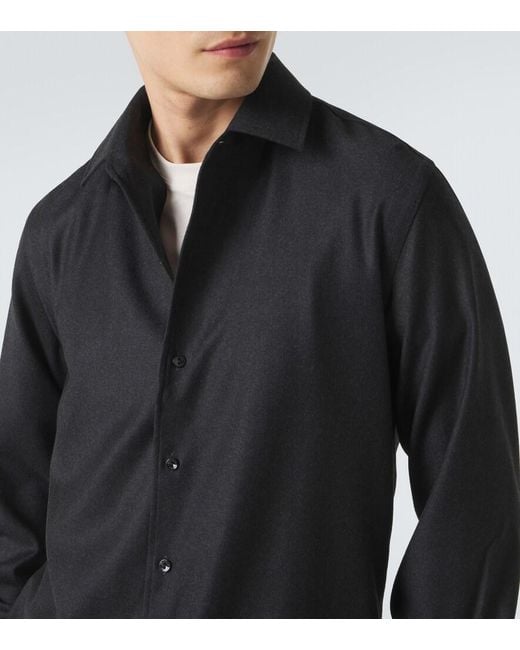 Agnona Blue Wool Shirt for men