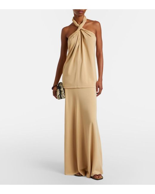 Totême  Natural Halterneck Jersey Top