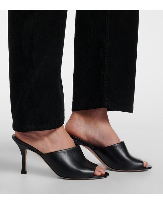 The Row Black Ella Leather Mules