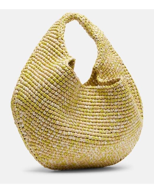 Khaite Yellow Olivia Medium Raffia Top-Handle Bag