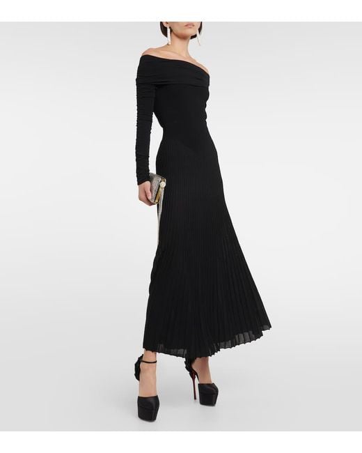 Christian Louboutin Black Maria Frou Alta Satin Platform Pumps