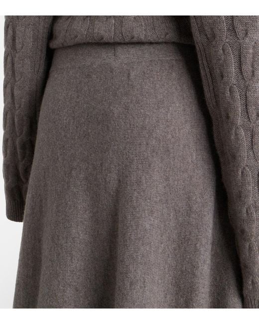 Lisa Yang Brown Torie Cashmere Midi Skirt