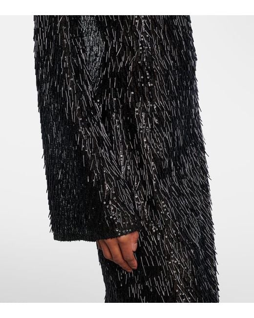 Dolce & Gabbana Black Sequined Midi Dress