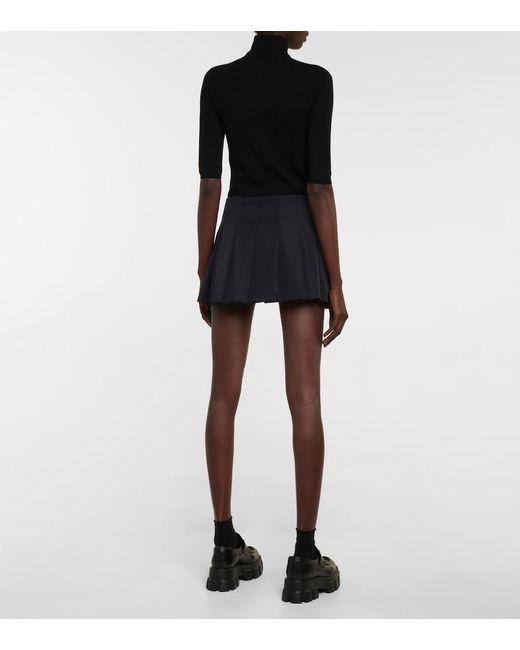 Prada Black Pleated Gabardine Miniskirt