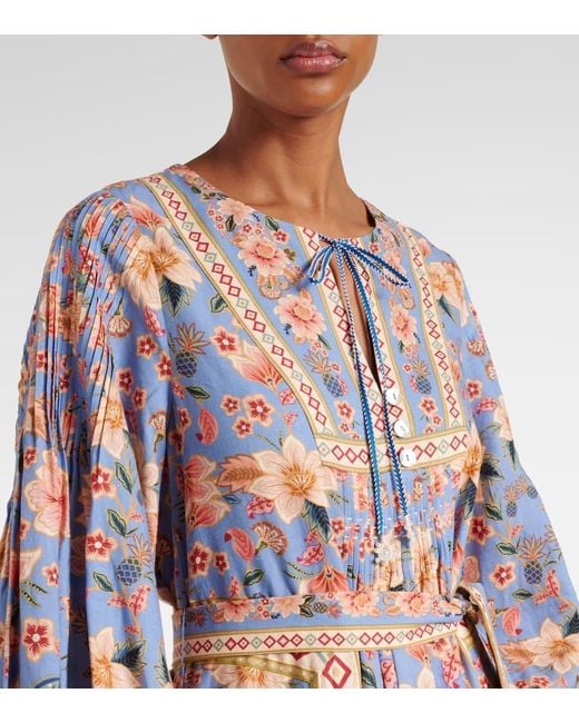 Farm Rio Multicolor Superbloom Tapestry Printed Midi Dress