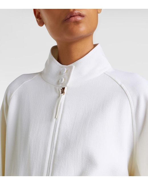Gabriela Hearst White Aluin Virgin Wool Bomber Jacket