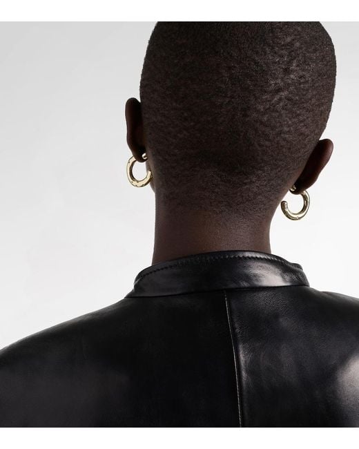 Lauren Rubinski White Peggy 14Kt Hoop Earrings With Emeralds