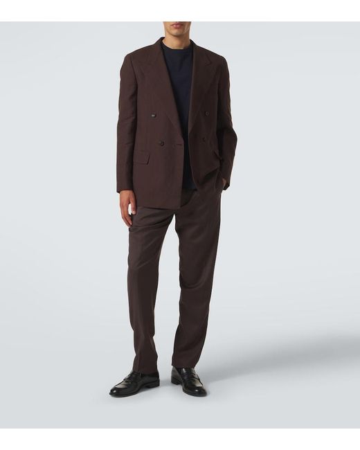 Lardini Brown Virgin Wool Slim Pants for men