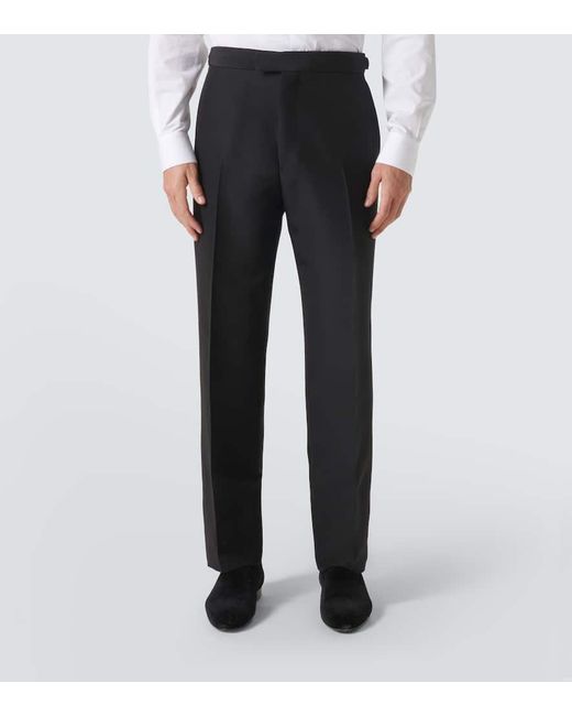 Loro Piana Blue Wool And Silk Suit Pants for men