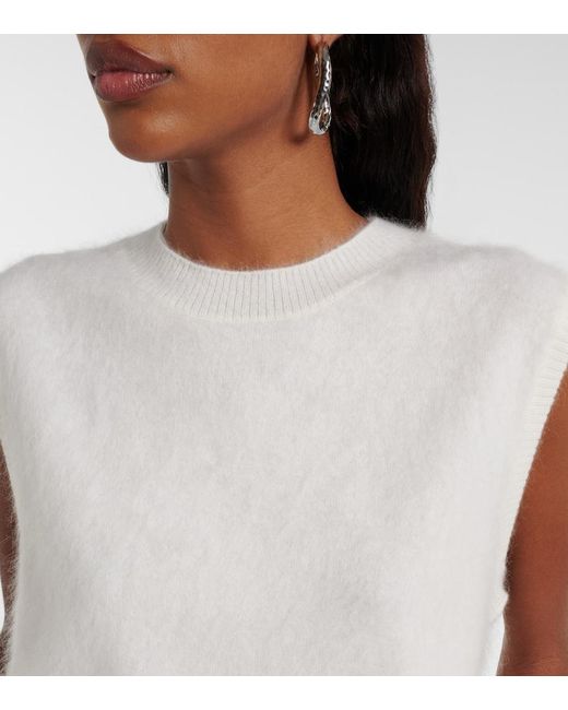Lisa Yang White Yasmin Cashmere Sweater Vest