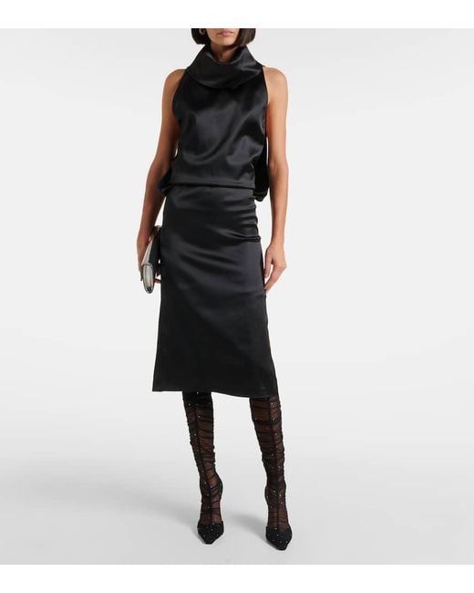 Jimmy Choo Black Lotta 100 Embellished Tulle Over-The-Knee Boots