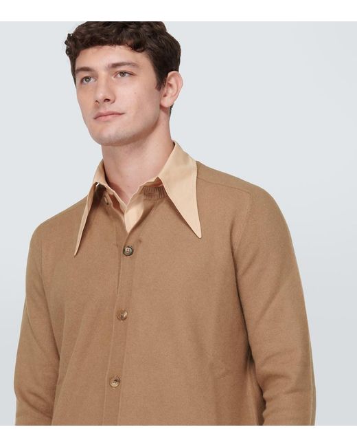 Prada Natural Layered Cashmere Cardigan for men