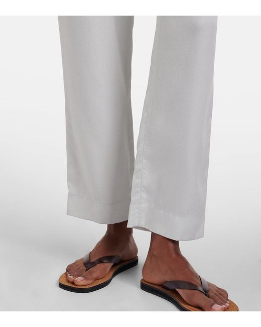 The Row White Igor Cotton Straight Pants