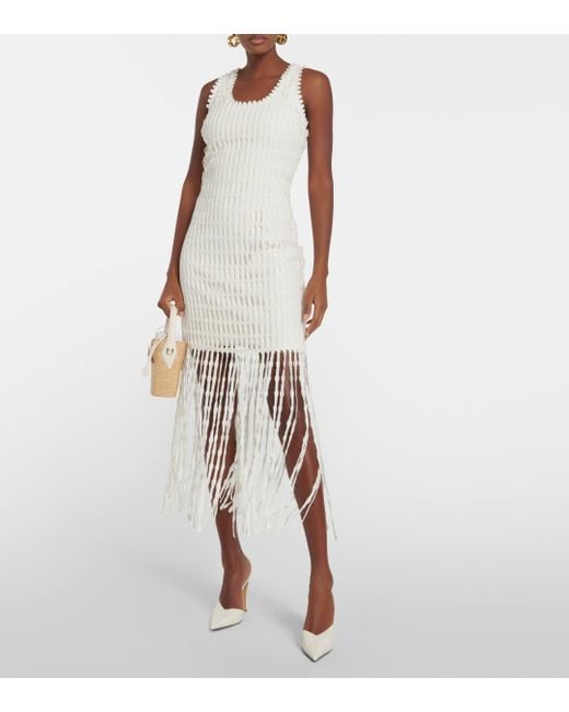 Jonathan Simkhai White Janette Fringed Cotton Minidress