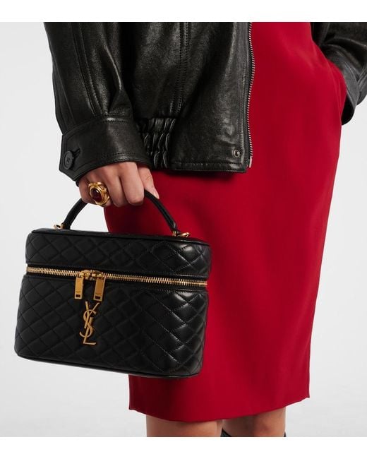 Saint Laurent White Gaby Large Leather Vanity Bag