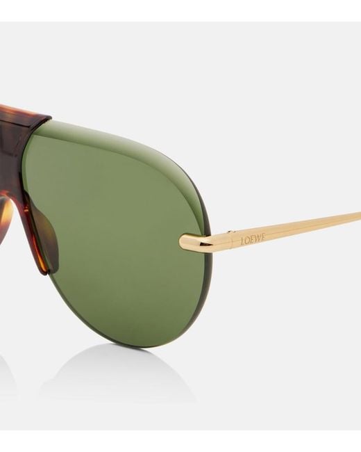 Loewe Green Slim Aviator Sunglasses