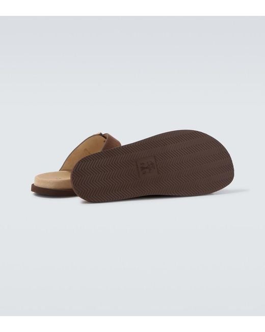 Brunello Cucinelli Brown Suede Sandals for men