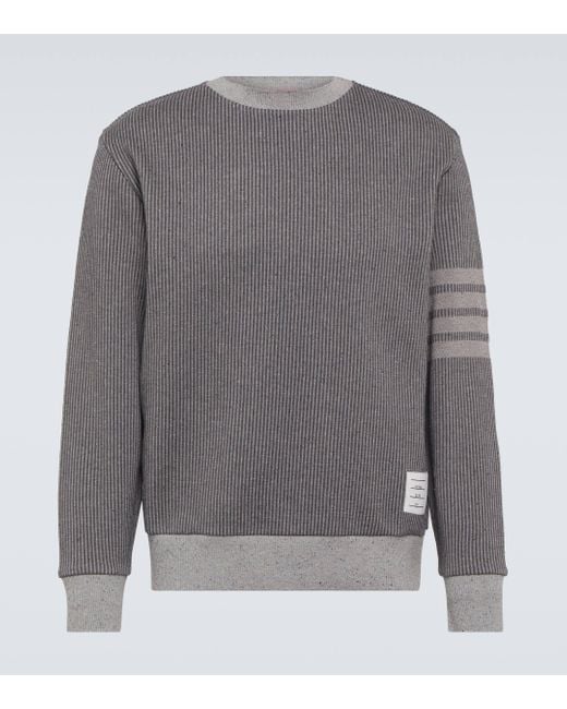 Sweat-shirt 4-Bar en coton Thom Browne pour homme en coloris Gray