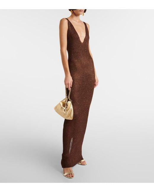 Bananhot Brown Sunny Sequined Maxi Dress