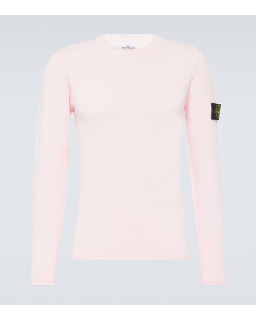 Sweat-shirt Compass en coton melange Stone Island pour homme en coloris Pink