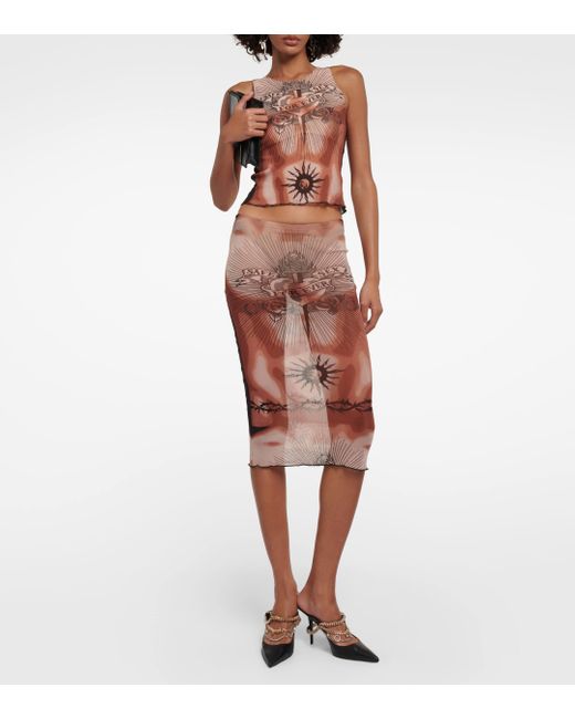 Jean Paul Gaultier Pink Tattoo Collection Trompe L'oeil Tulle Top