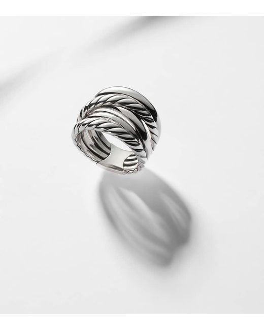 David Yurman White Ring Crossover Aus Sterlingsilber