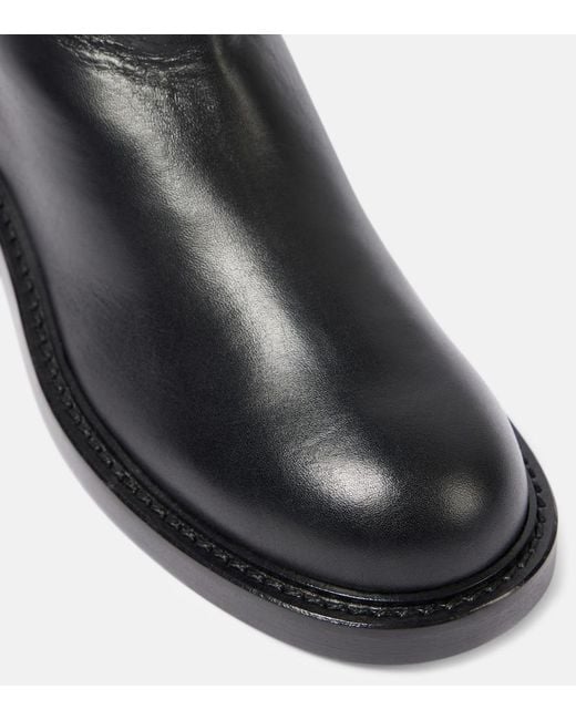 Victoria Beckham Black Leather Ankle Boots