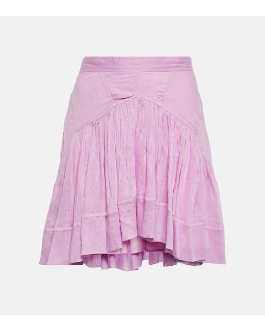 Isabel Marant Pink Kadavu Cotton And Silk Miniskirt