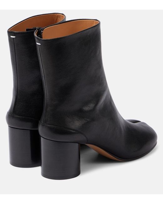 Maison Margiela Black Tabi 60 Leather Ankle Boots