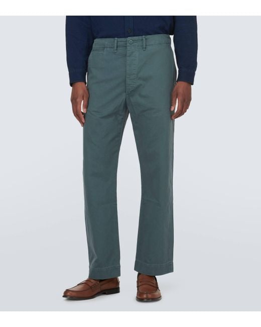 RRL Green Cotton Chinos for men