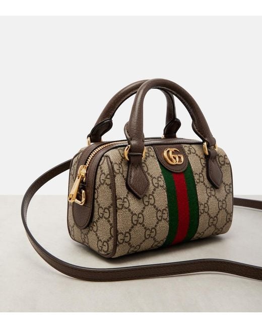 Gucci Brown Ophidia Gg Supreme Mini Bag