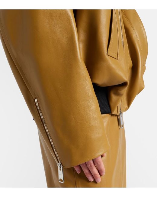 Khaite Natural Oversized Leather Jacket