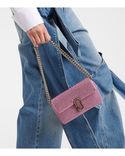 Marc Jacobs Pink J Marc Mini Embellished Shoulder Bag