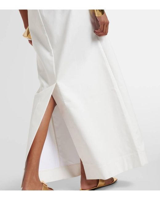 Falda larga de mezcla de algodon Adriana Degreas de color White