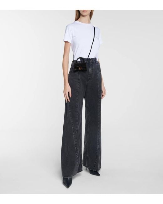 Balenciaga Black Schultertasche Hourglass Mini Aus Leder