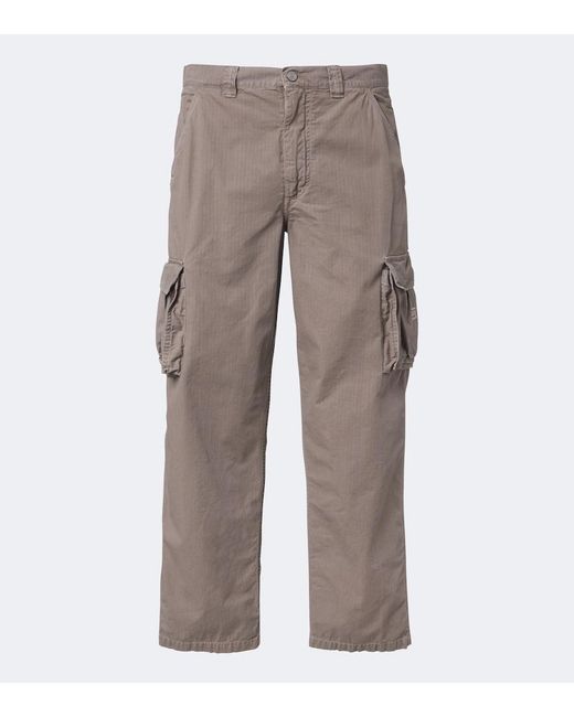 ERL Gray Cotton Seersucker Cargo Pants for men