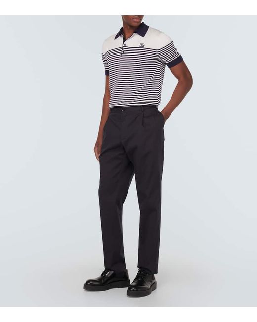 Dolce & Gabbana Hose Aus Einem Baumwollgemisch in Blue für Herren