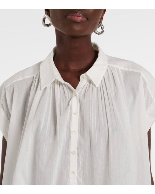 Blusa Fruncida Normandy De Algodon Nili Lotan de color White