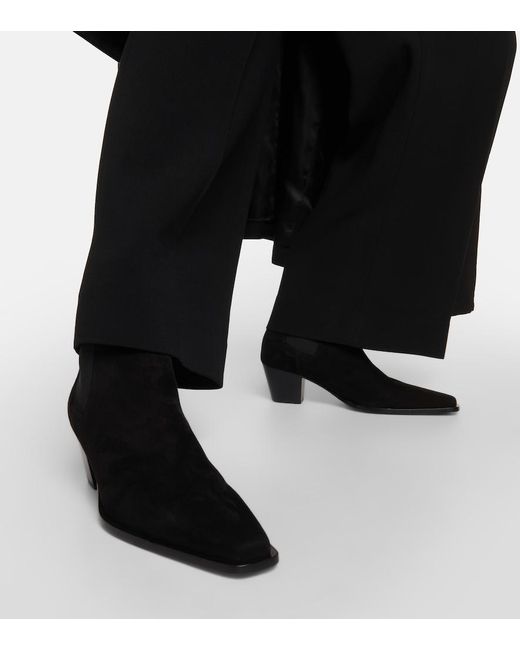 Totême Black The City Suede Ankle Boots