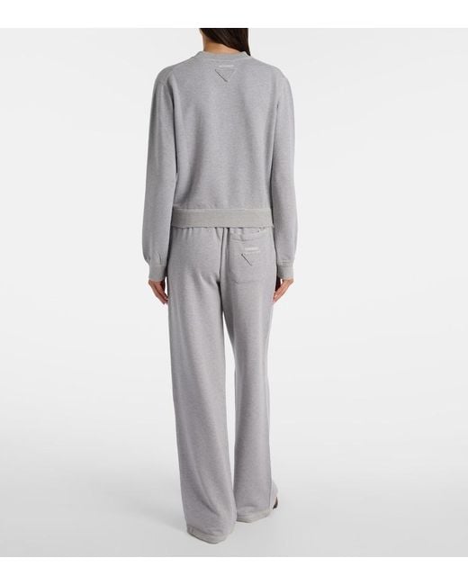 Sudadera De Jersey De Algodon Prada de color Gray
