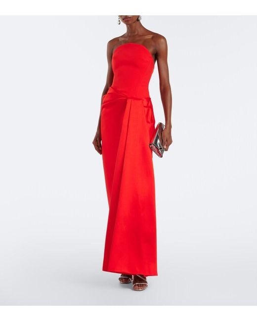 Solace London Red Seri Crepe Corset Gown