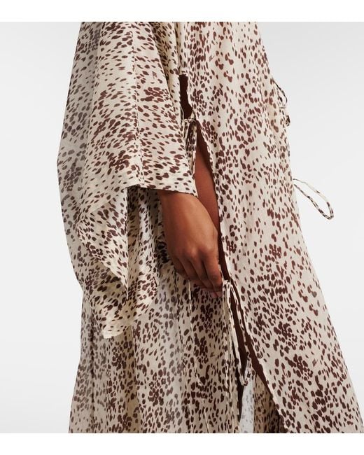 The Attico Natural Leopard-Print Cotton Beach Cover-Up