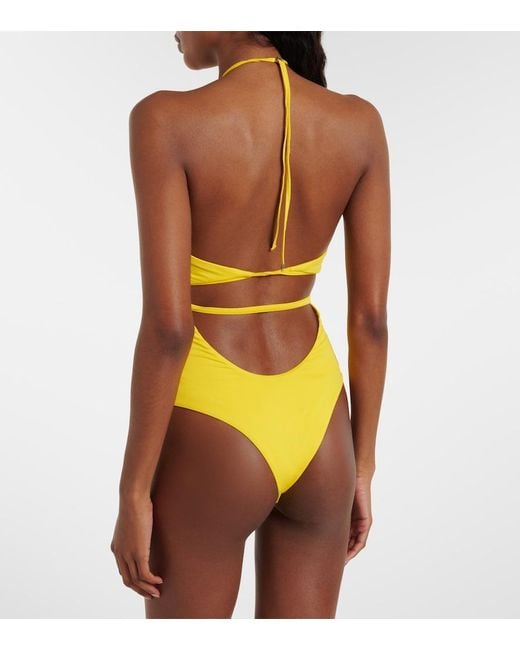 The Attico Yellow Keyhole Swimsuit