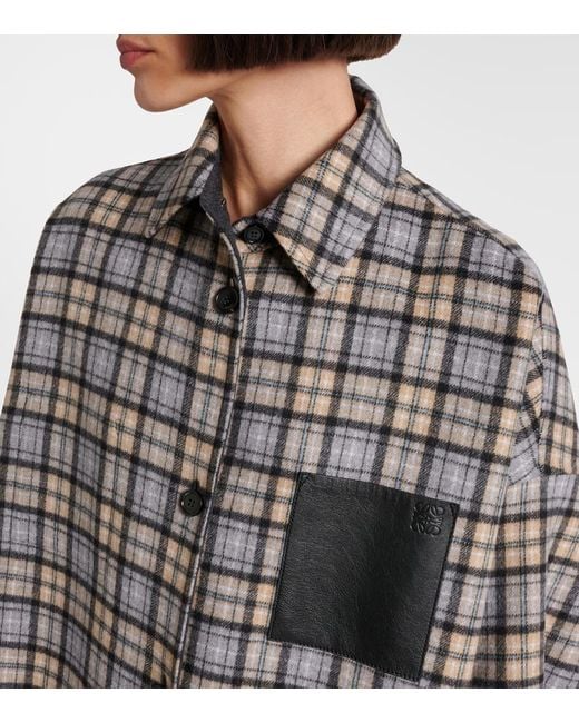 Loewe Gray Reversible Wool And Cashmere Coat