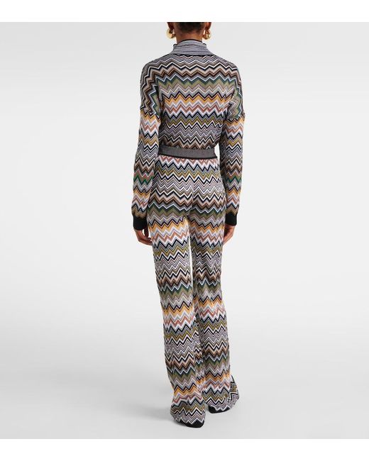 Missoni Gray Zigzag High-Rise Flared Pants