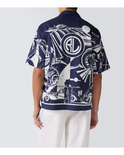 Ralph Lauren Blue Printed Cotton Shirt for men