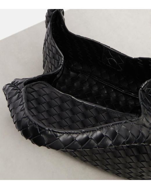 Bottega Veneta Black Campana Medium Leather Shoulder Bag
