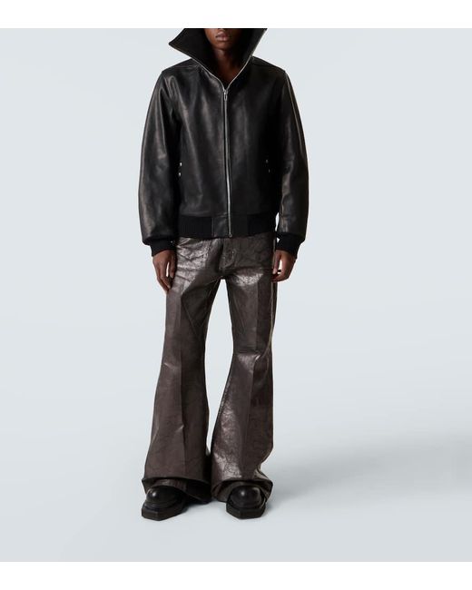 Chaqueta Blixa Dracucollar De Piel Rick Owens de hombre de color Black