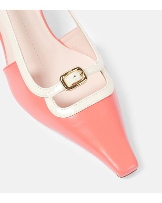 Roger Vivier Pink Viv' Canard Leather Slingback Pumps
